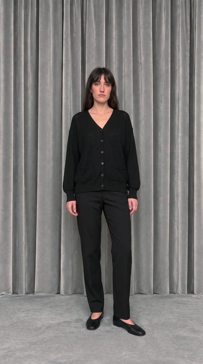 Roberto Cardigan Women Black – worn, model front