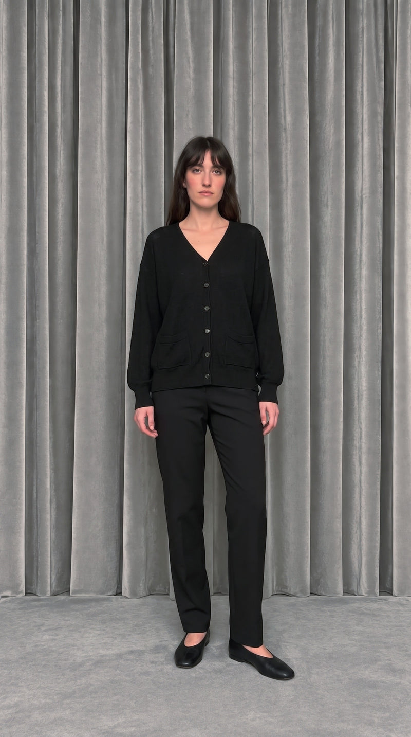 Roberto Cardigan Women Black – worn, model front