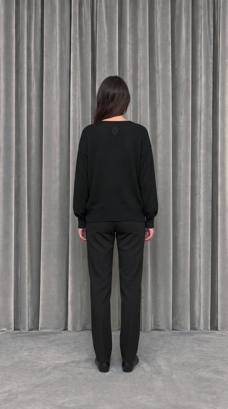 Roberto Cardigan Women Black – worn, model back