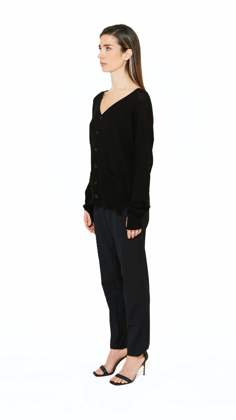 Roberto Cardigan Women Black, side view – POAN