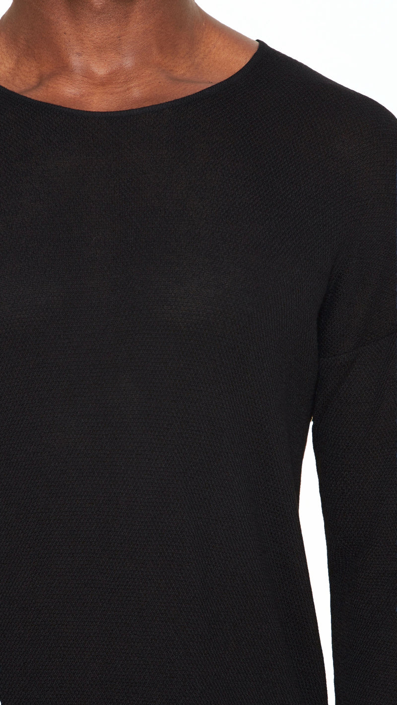 Roberto Crewneck Jumper Men Black, detail – POAN