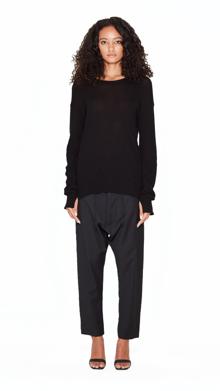 Roberto Crewneck Jumper Women Black, front view – POAN