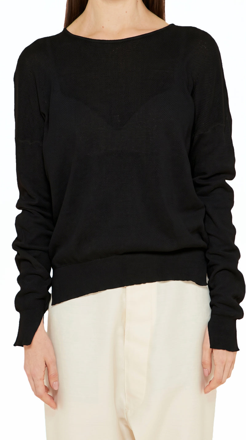 Roberto Crewneck Jumper Women Black, detail – POAN