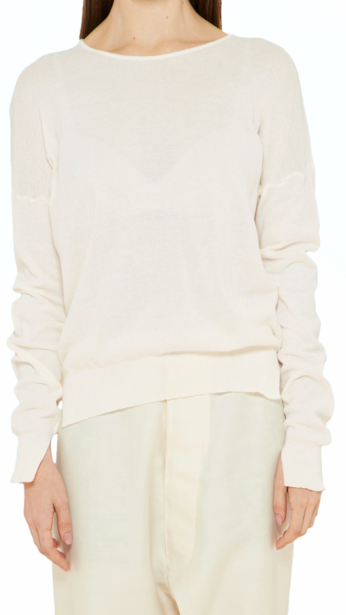 Roberto Crewneck Jumper Women Ivory, detail – POAN