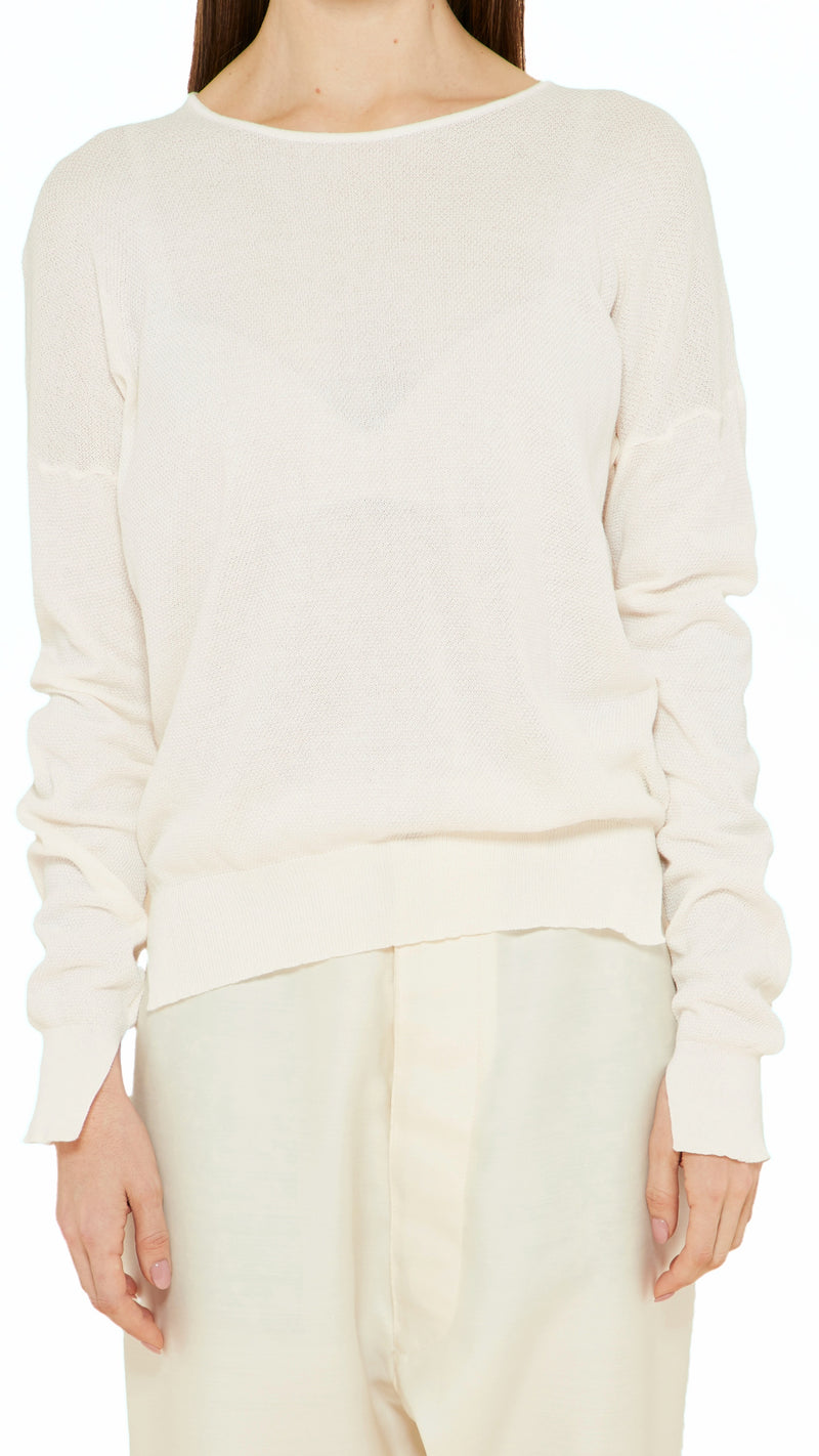 Roberto Crewneck Jumper Women Ivory, detail – POAN