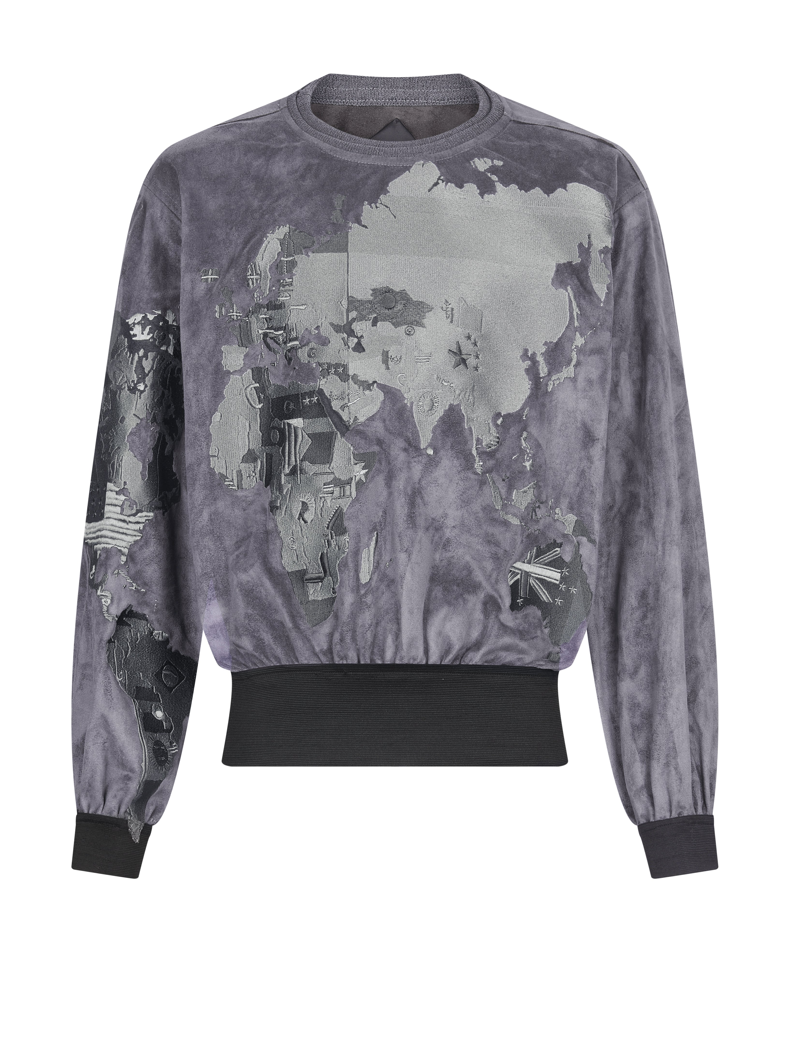 Kendrick World map Alcantara Sweatshirt Grey