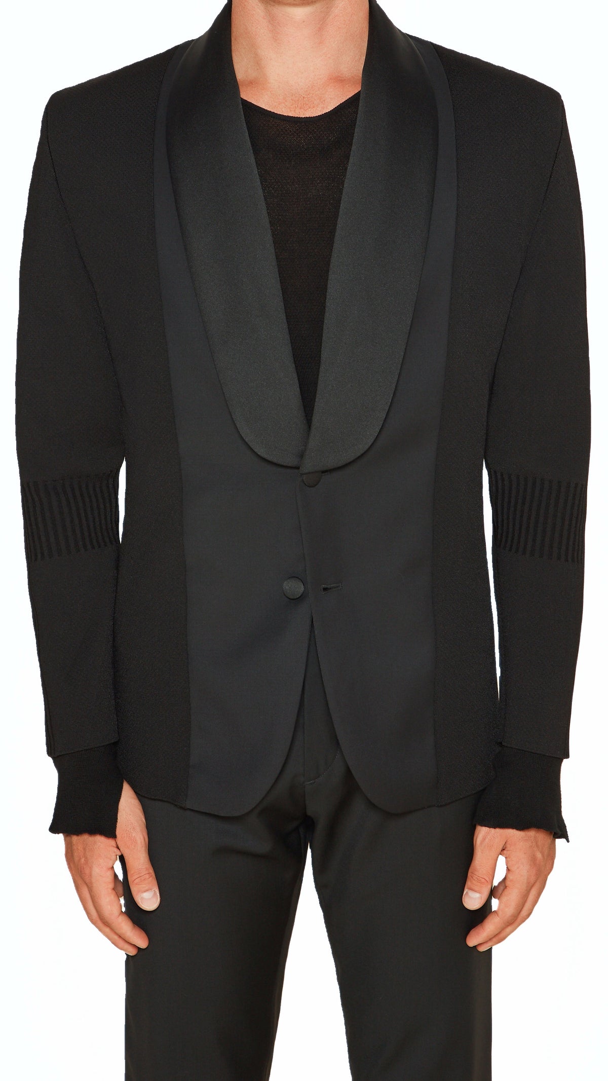 Smoker Jacket Men Black, detail – POAN