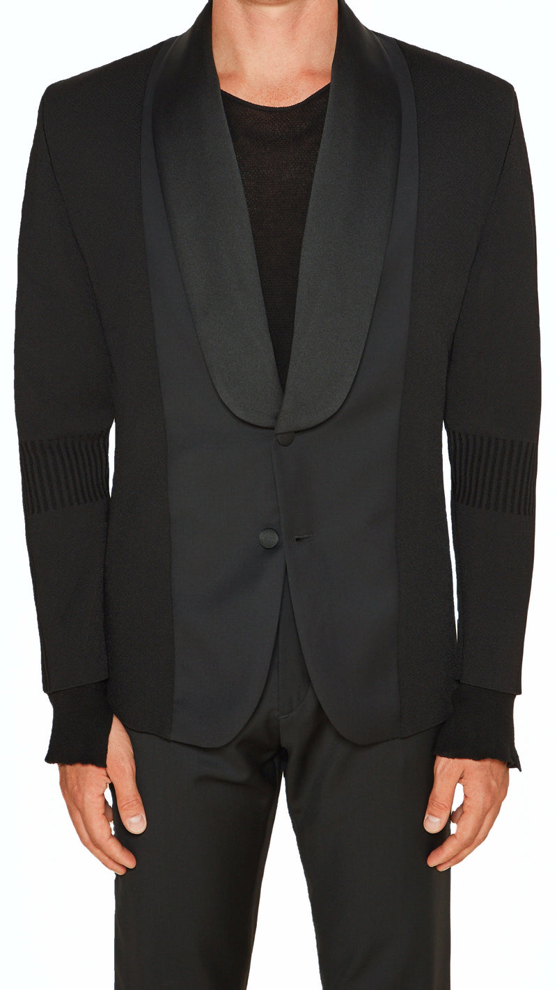Smoker Jacket Men Black, detail – POAN