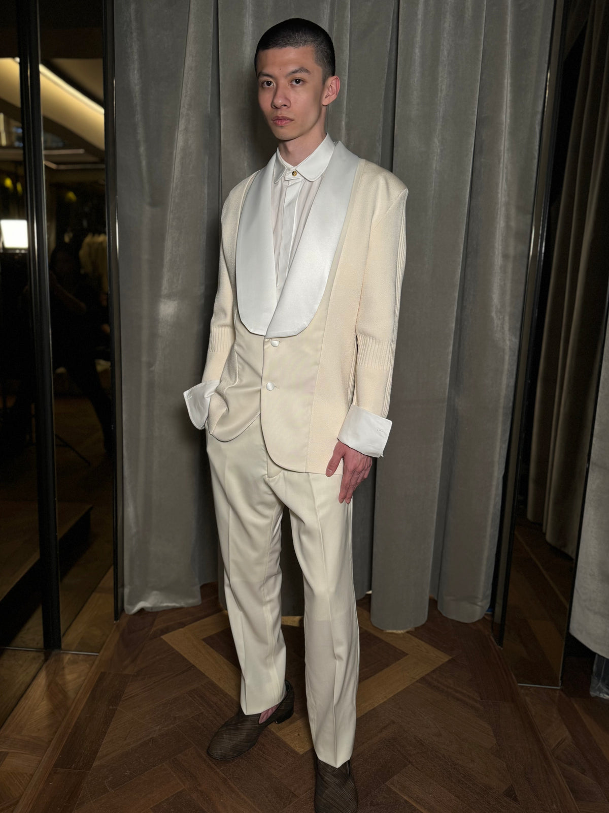 Smoker Jacket Men Ivory