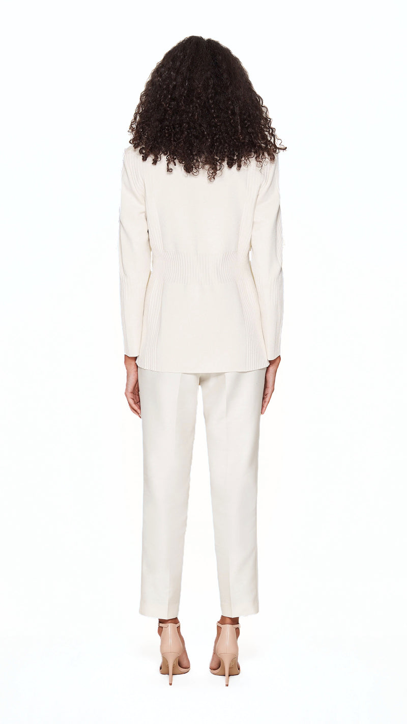 Smoker Jacket Women Ivory, back view – POAN