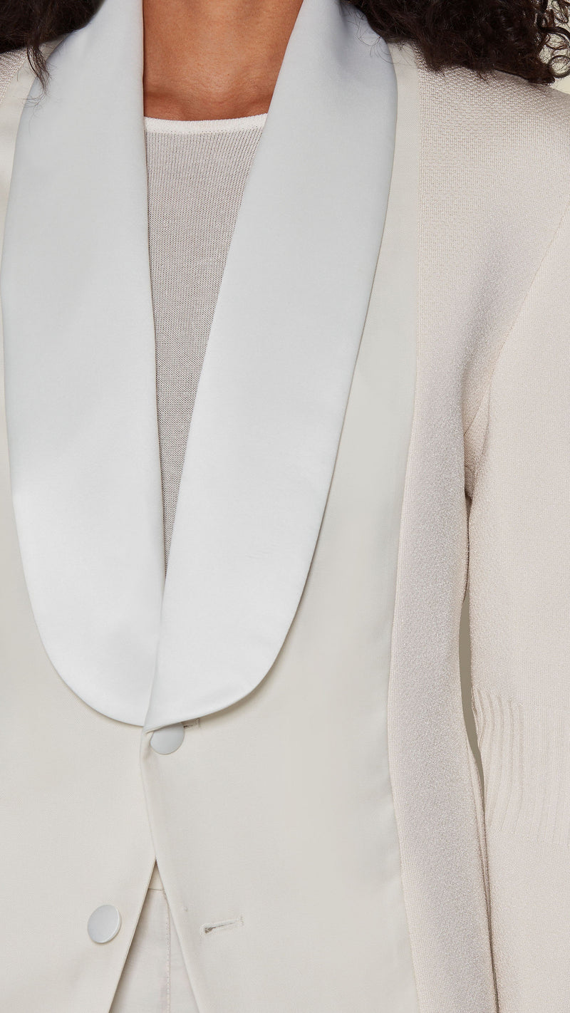 Smoker Jacket Women Ivory, detail – POAN