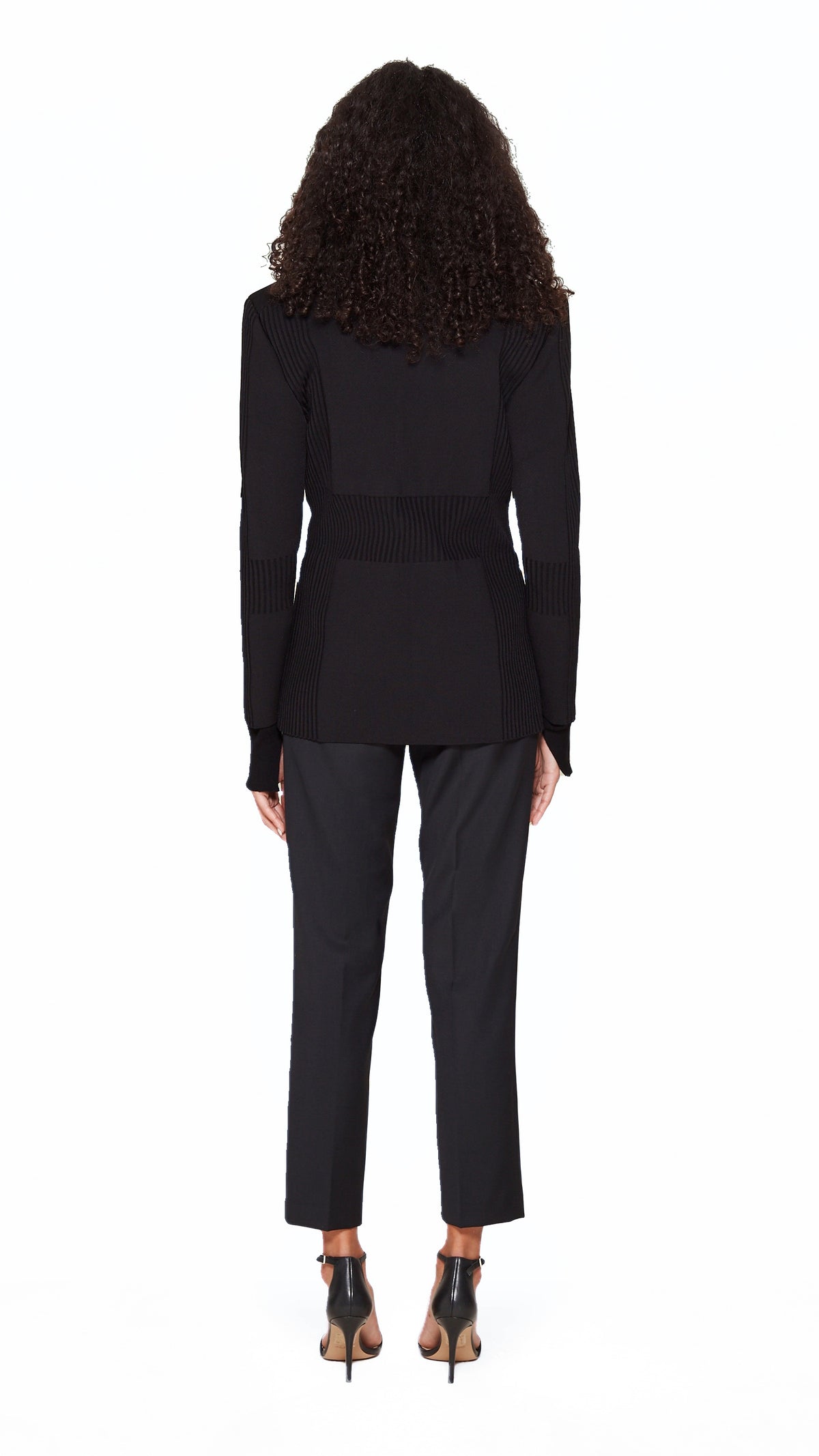 Smoker Jacket Women Noir, back view – POAN