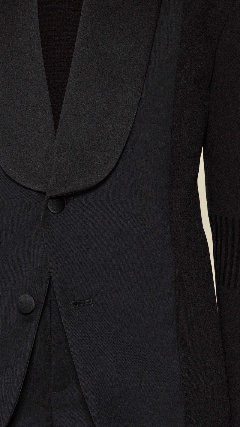 Smoker Jacket Women Noir, detail – POAN