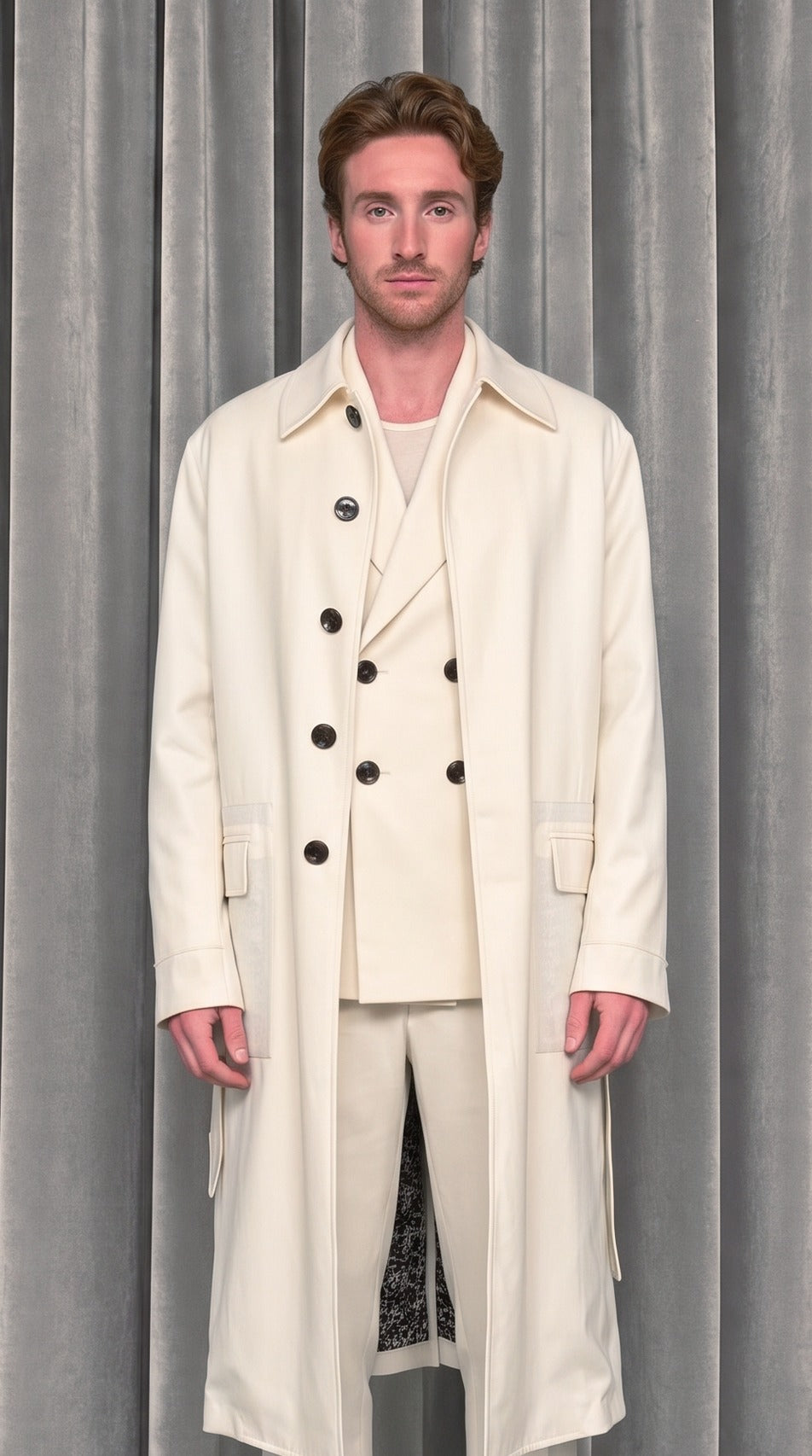 Victor Overcoat Ivory – detail