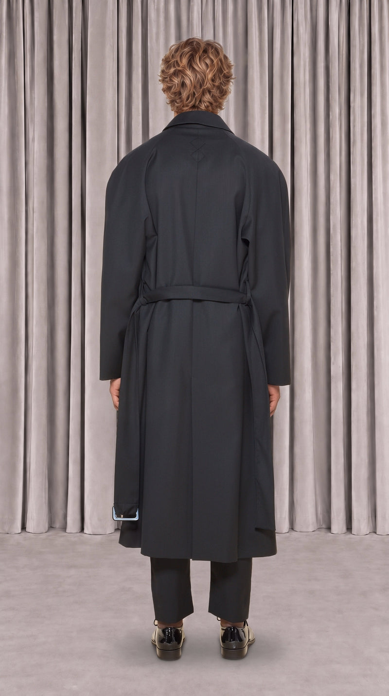 Victor Overcoat Men Black, back view – POAN