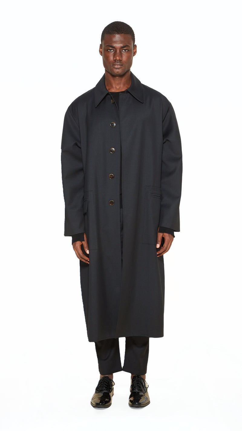 Victor Overcoat Men Black, front view – POAN