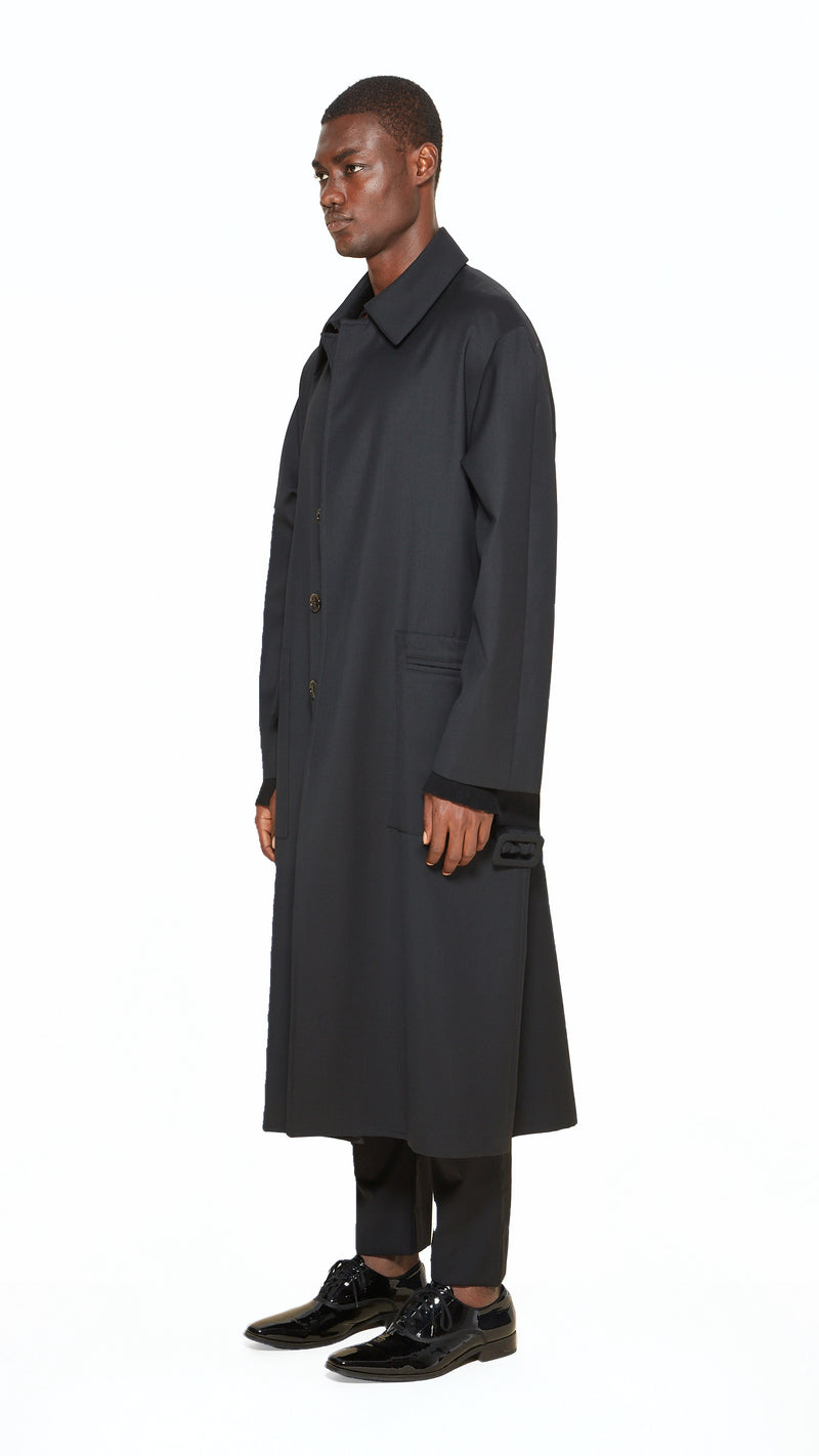 Victor Overcoat Men Black, side view – POAN
