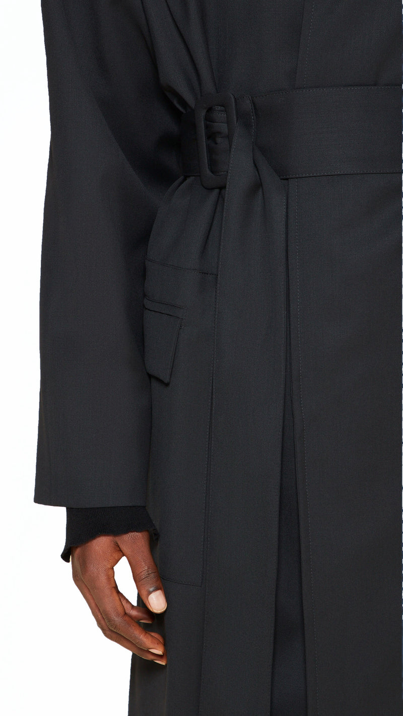 Victor Overcoat Men Black, detail – POAN