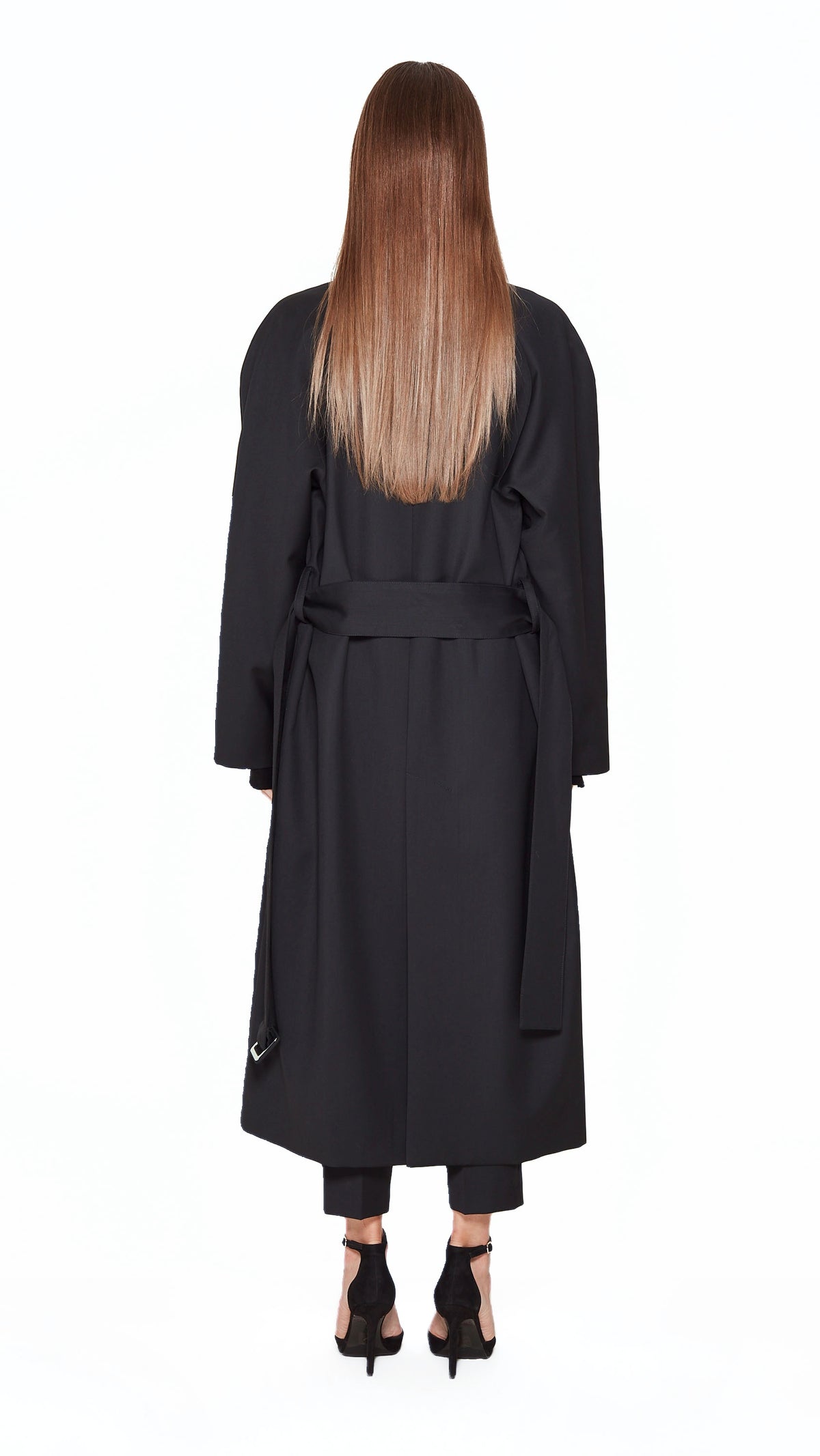 Victor Overcoat Women Black, back view – POAN