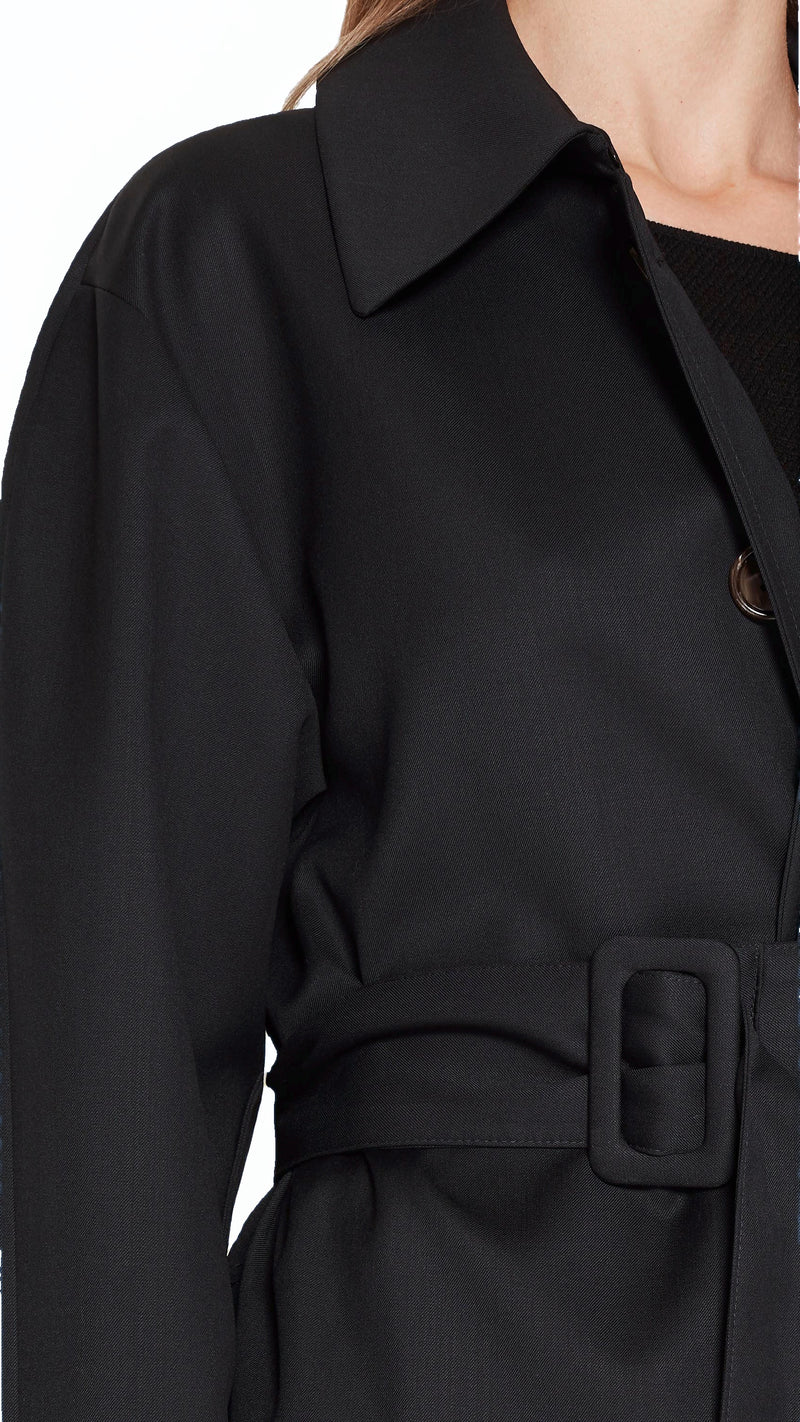 Victor Overcoat Women Black, detail – POAN