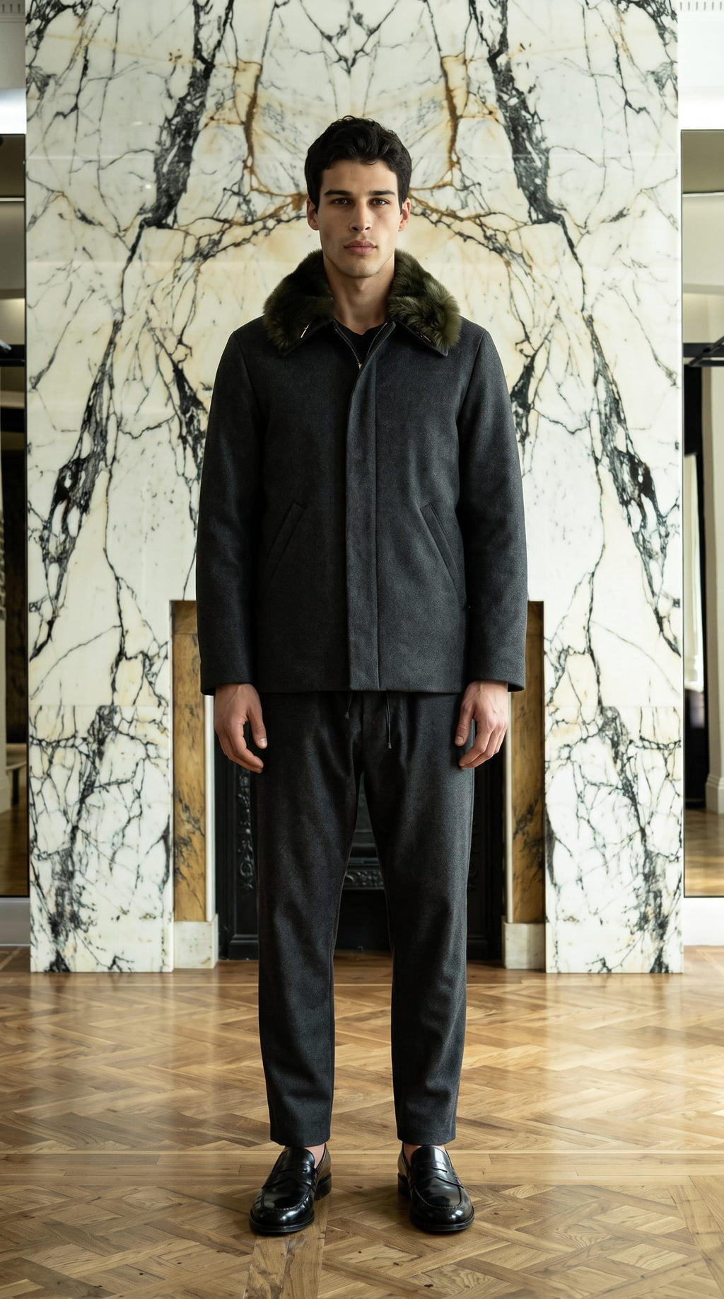 Victor Jacket Loden Grey Melange Men