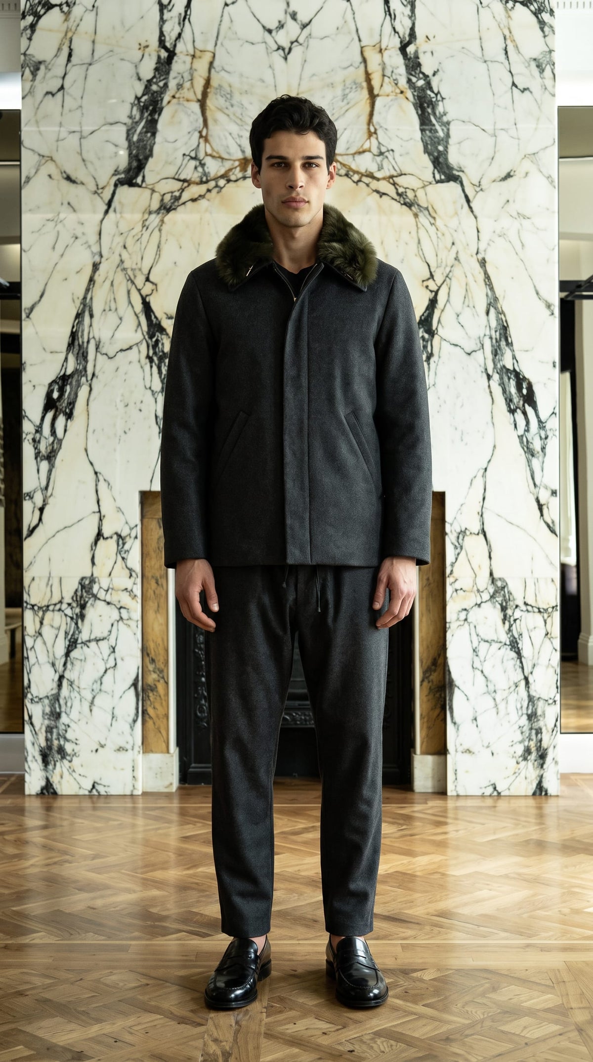 Victor Jacket Loden Grey Melange Men