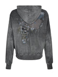 Kendrick World Map Corduroy Hoodie Black