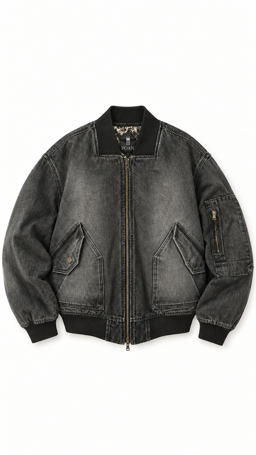 Iceman Bomber Washed Denim Asphalt Women
