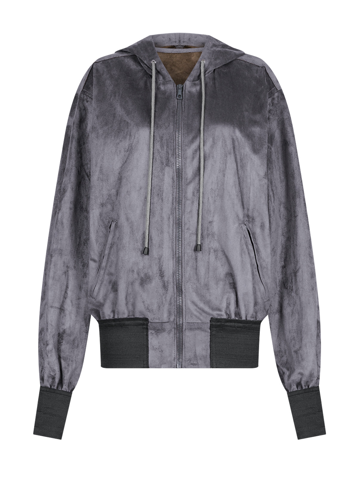 Apollo Alcantara Zip Hoodie Grey