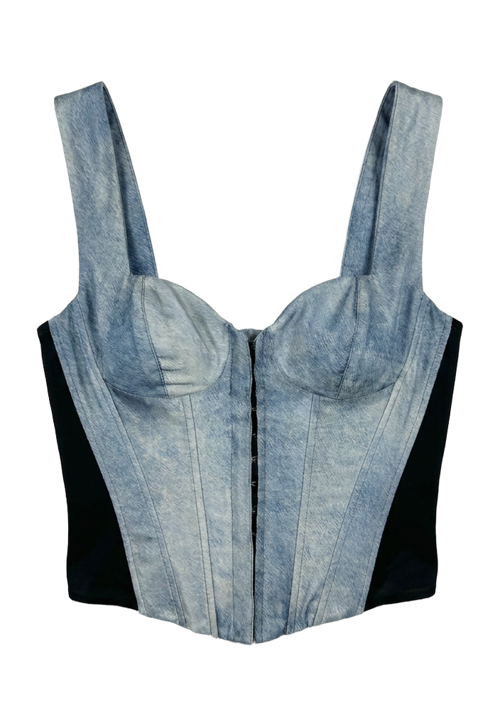 Hasan Corset Women Denim Silk