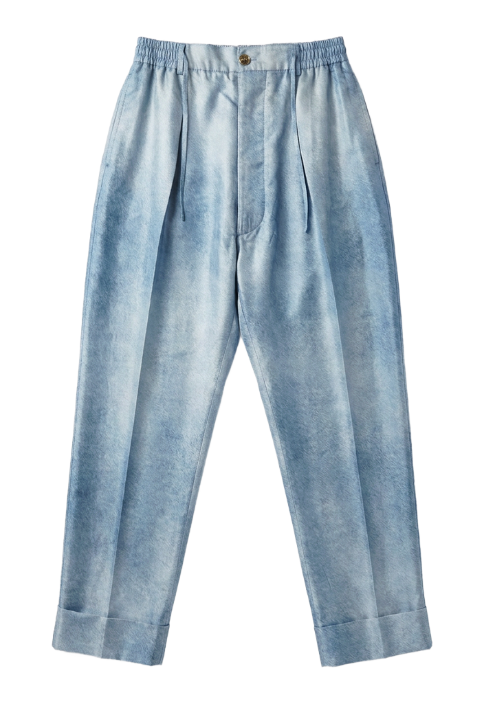 Fender Trousers Women Silk Denim