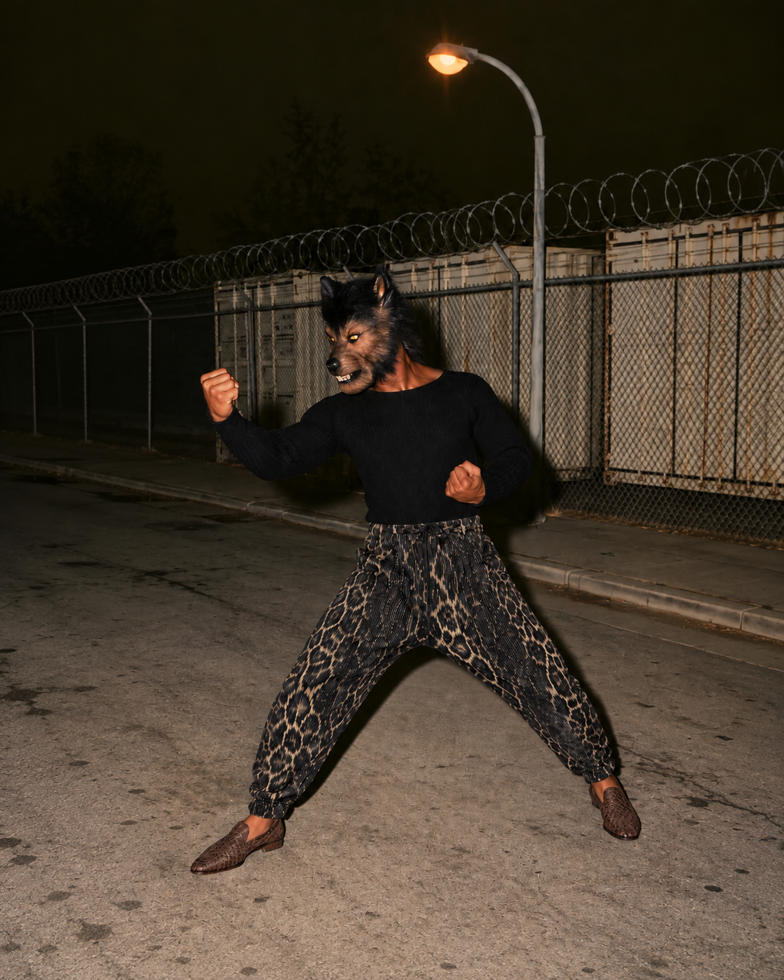 New Fender Corduroy Panther trousers with the Roberto Crewneck Jumper, POAN Panther No28