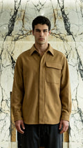 Paul Shirt Gabardine Tobacco Men
