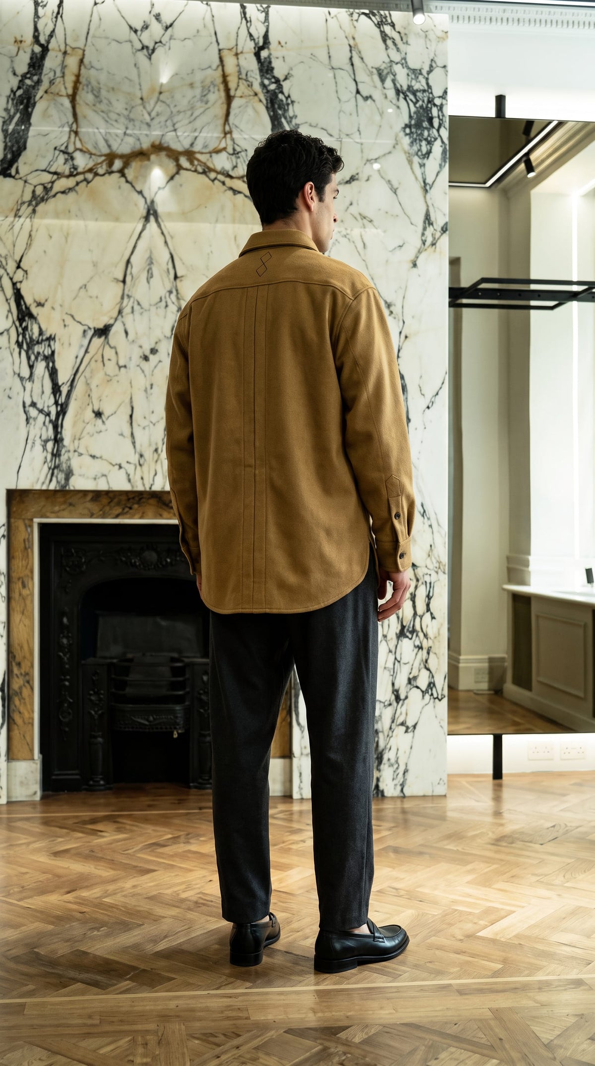 Paul Shirt Gabardine Tobacco Men