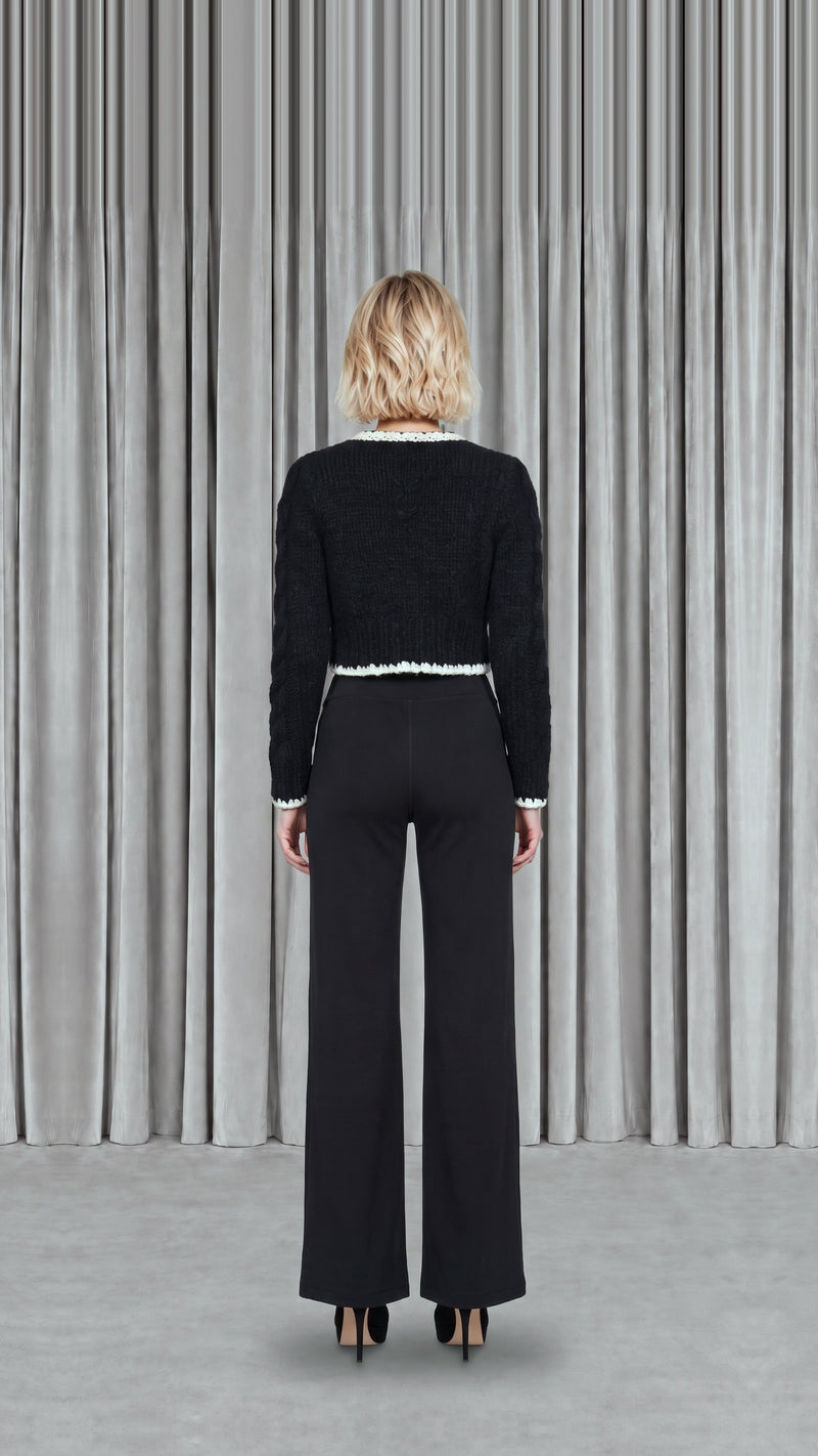 Anna Biker Handknit Cashmere Black Women - back view