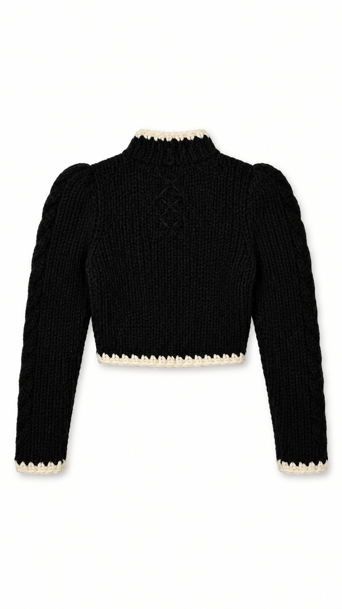 Anna Biker Handknit Cashmere Black Women