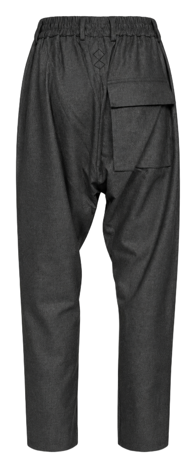 Fender Angora Flannel Drop Crotch Trousers Grey Men