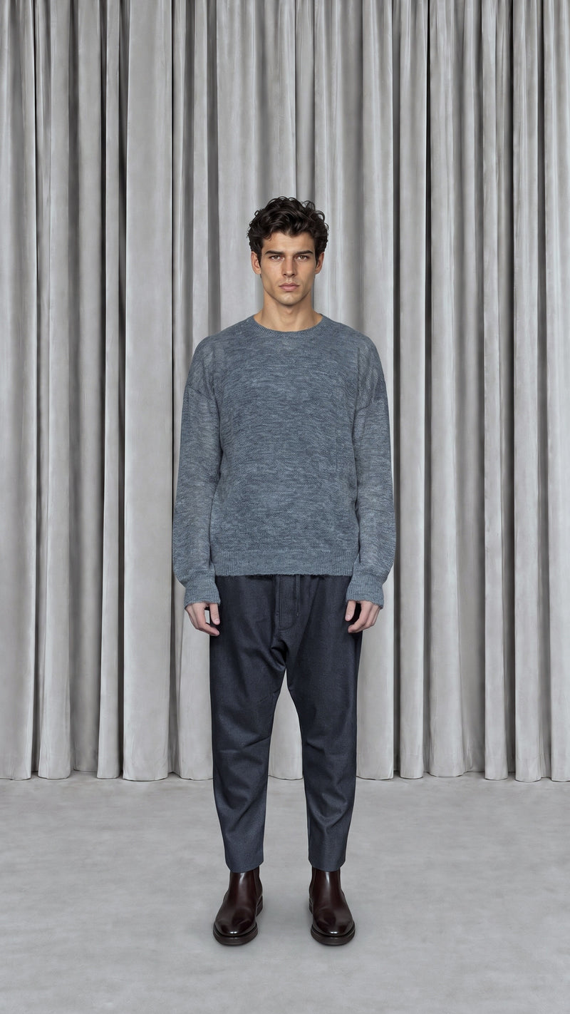 Fender Angora Flannel Drop Crotch Trousers Grey Men - front view