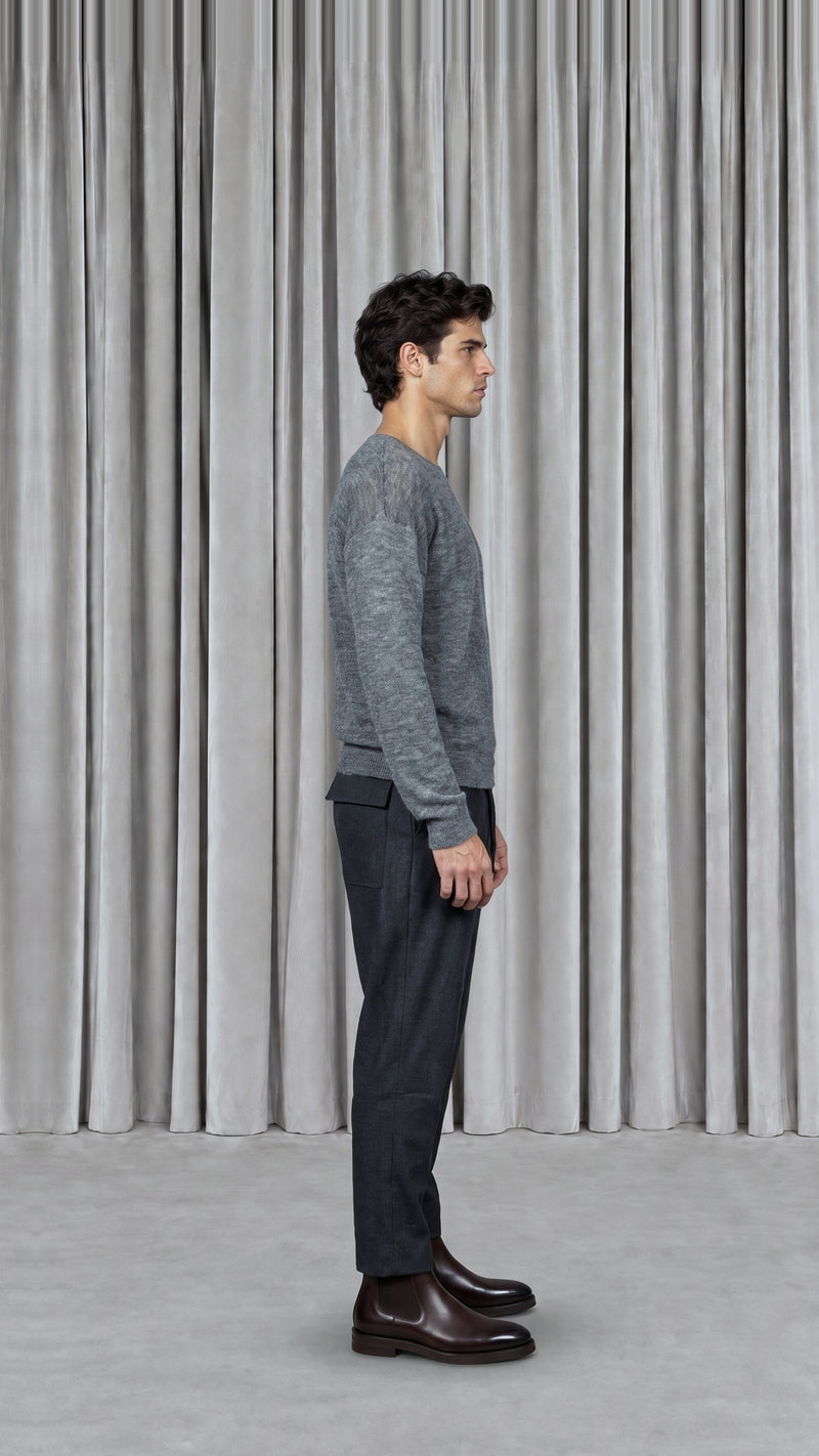 Fender Angora Flannel Drop Crotch Trousers Grey Men - side view
