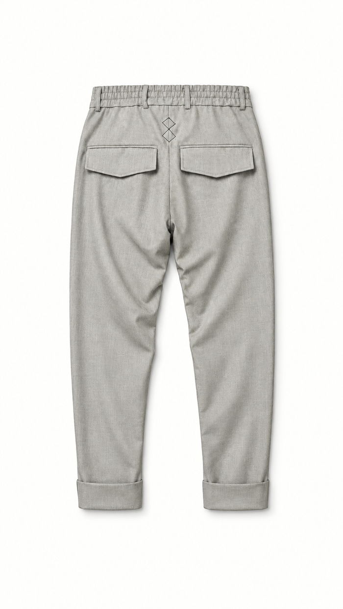 Fender Drop Crotch Trousers Comfort Micropattern Wool Basket Women