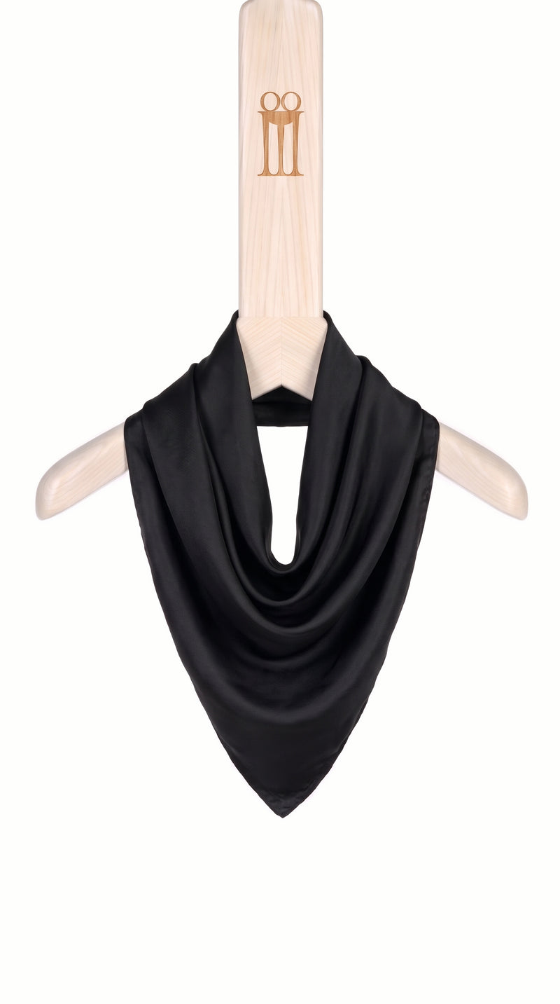 Fulon Foulard Scarf Black – silk scarf on the POAN Tripod hanger