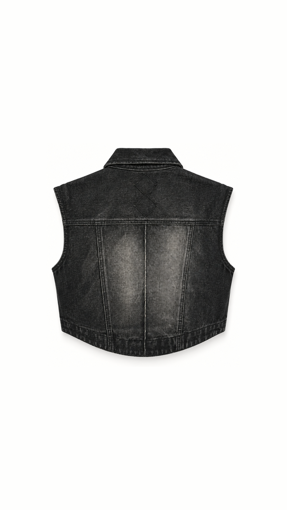 Kill Denim Waistcoat Washed Denim Asphalt Women - flat back