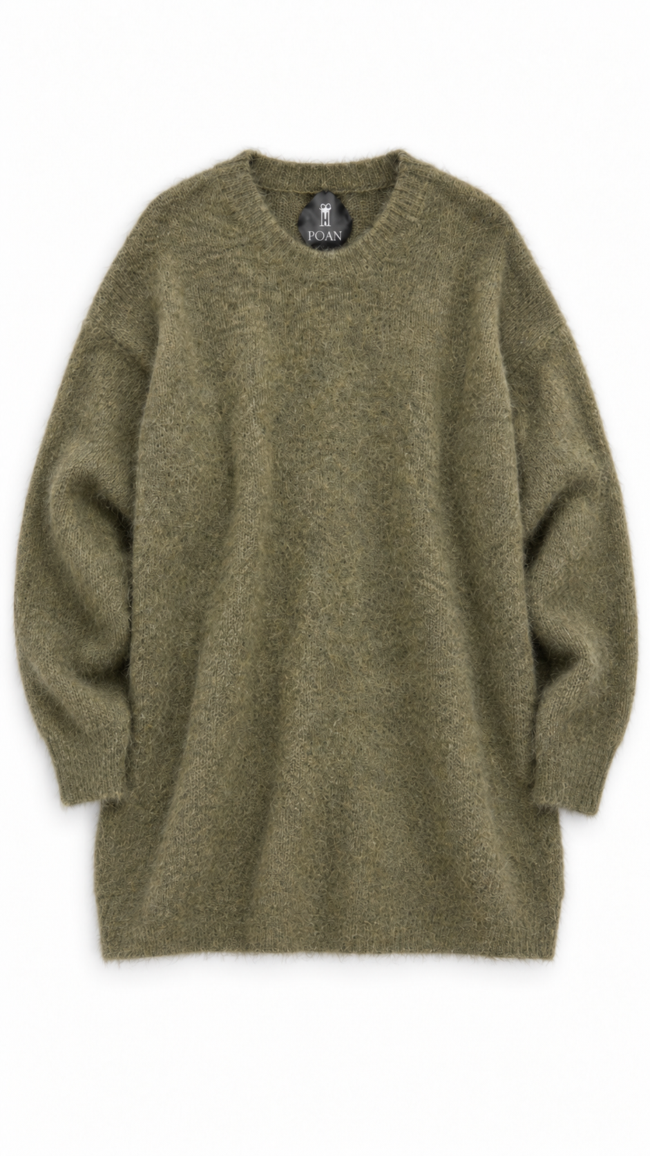 Robin Pullover Mohair Moss, flat front – POAN