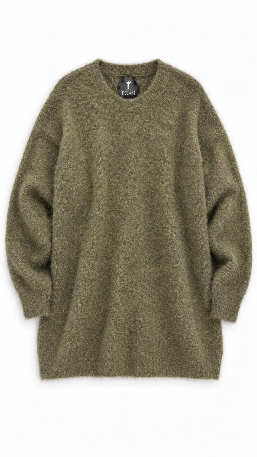 Robin Pullover Mohair Moss, flat front – POAN
