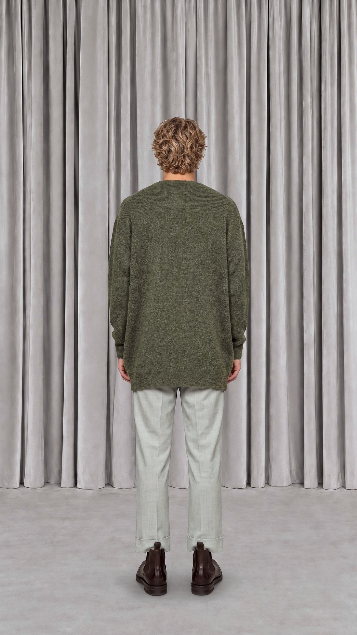 Robin Pullover Mohair Moss Men - back view