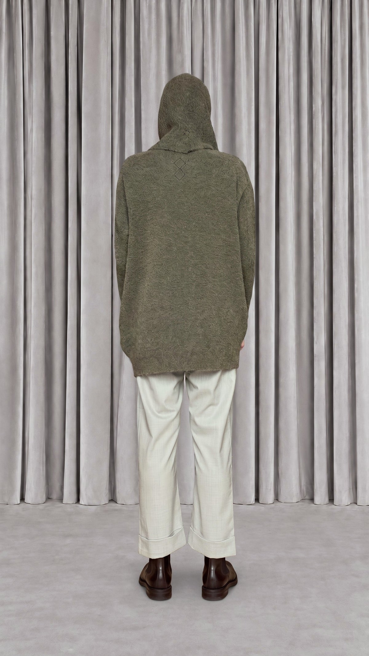 Robin Snood Mohair Moss Men - back view