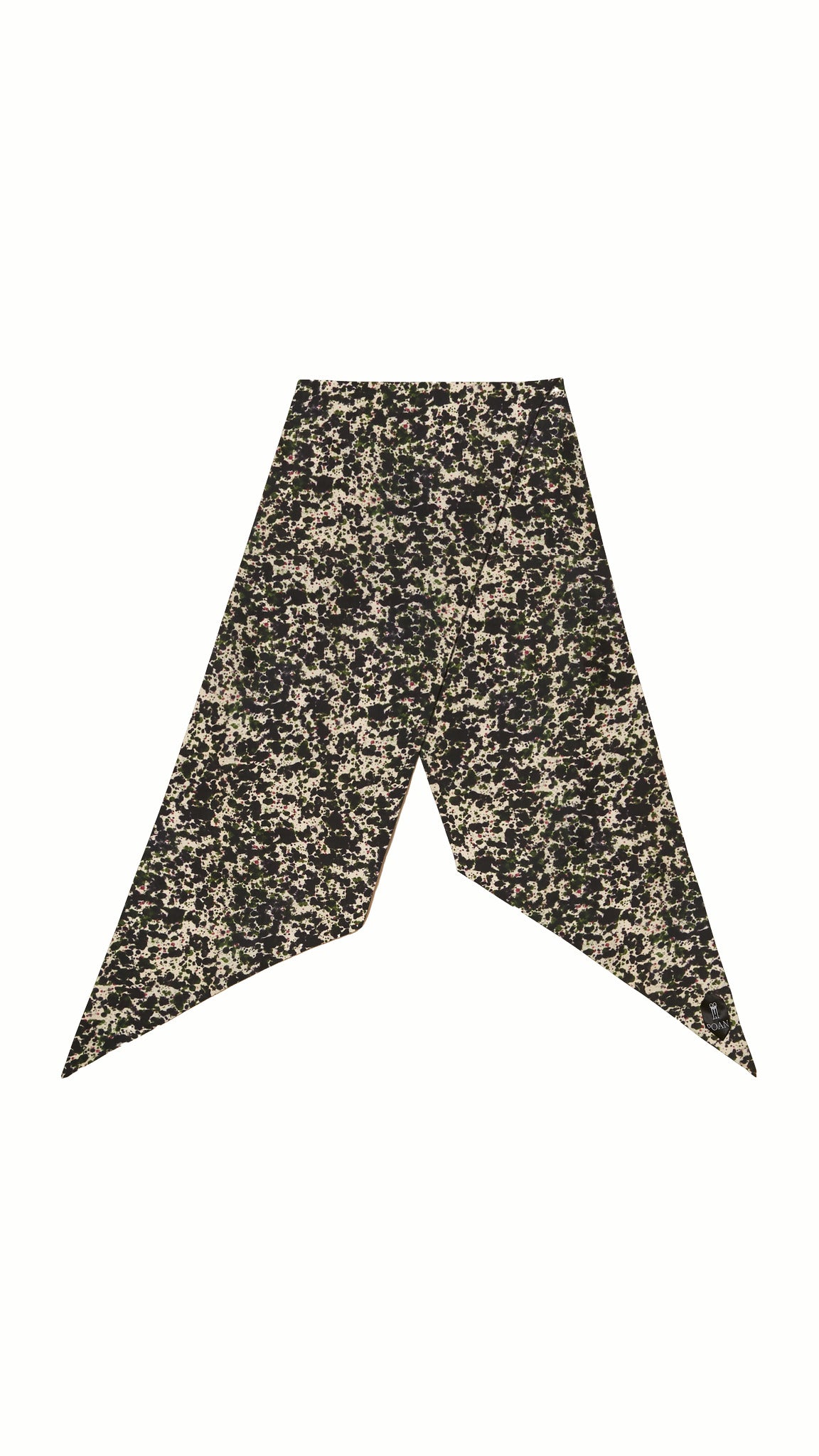 Scala Tubular Scarf Green – flat lay, camo print