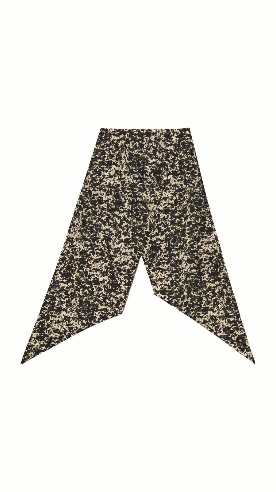 Scala Tubular Scarf Green – flat lay, camo print