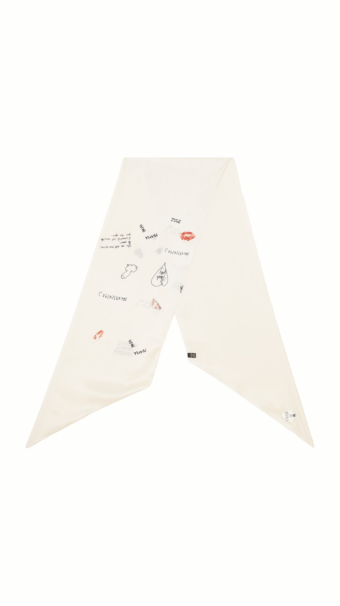 Scala Tubular Scarf Ivory – flat lay