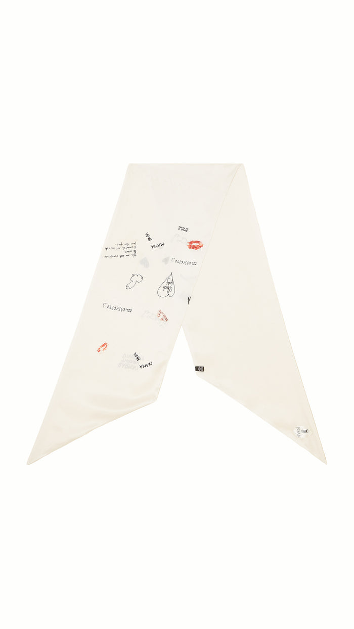 Scala Tubular Scarf Ivory – flat lay